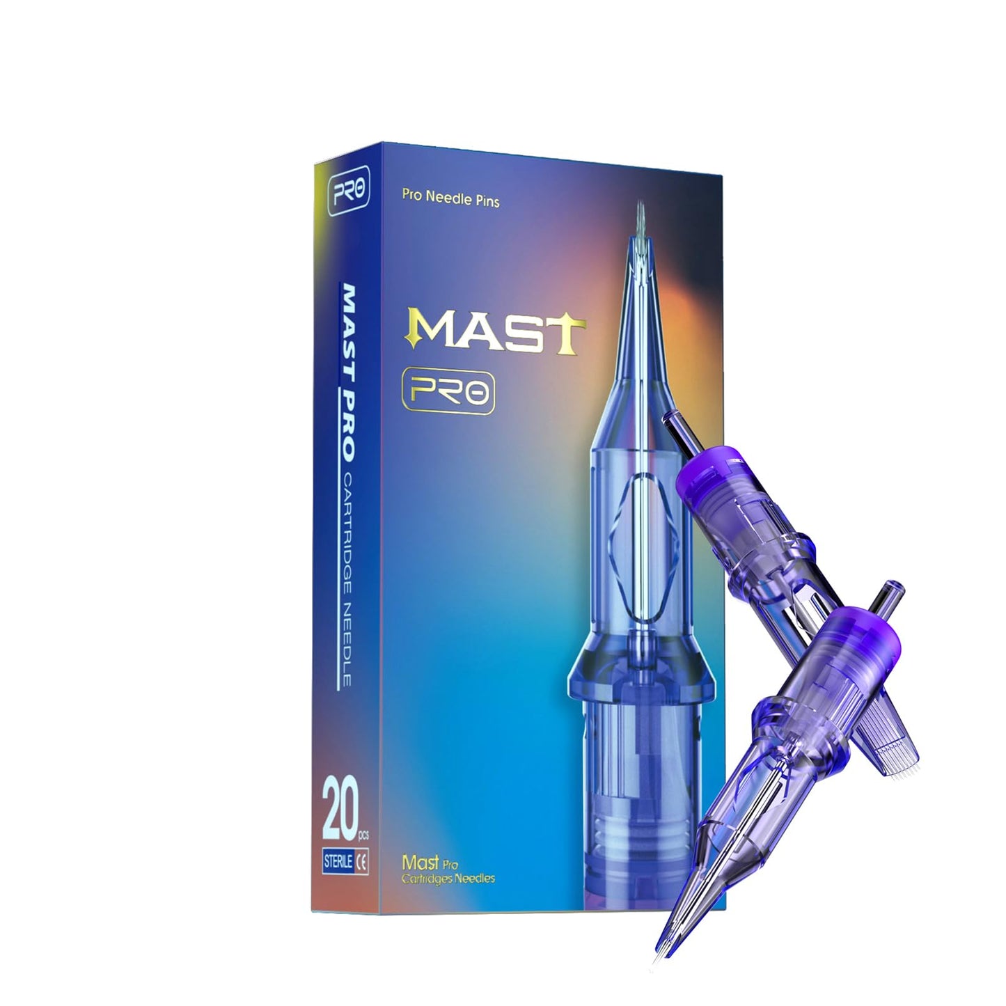Mast Pro Tattoo Cartridge Needles 20Pieces #10 0.30 1009RL Standard Round Liner Disposable Membrane Needles for Tattoo Pen