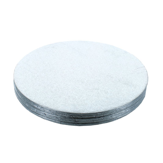 Culpitt 5mm Thick Round Silver Cake Board, Strong Round Cake Board, 5mm Thick, Pack of 5-14 inch