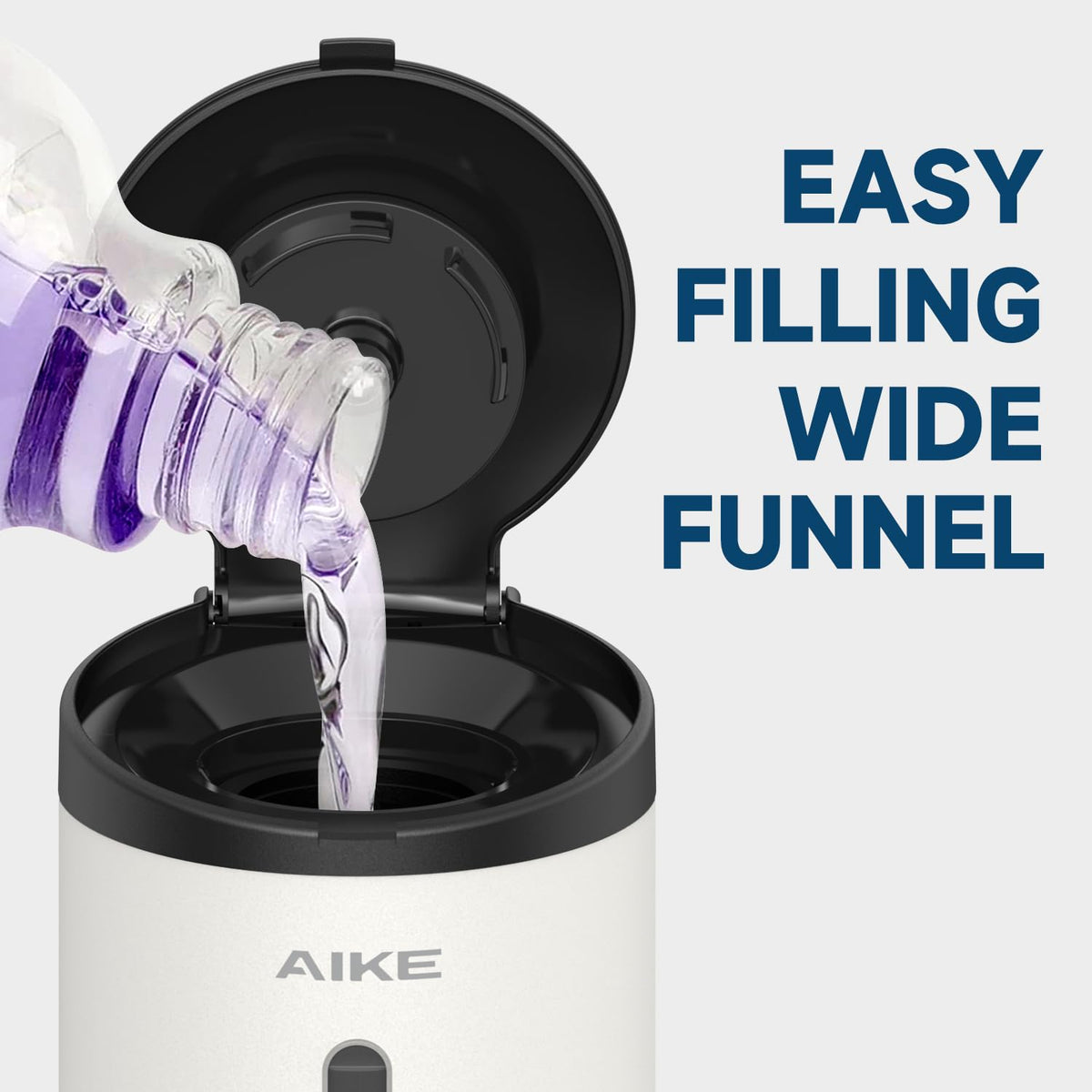 AIKE AK1205 New Soap Dispenser Wall Mounted, 800ML Stainless Steel Wall Soap Dispenser, Automatic Hand Soap Dispenser No Drilling, Hand Sanitizer