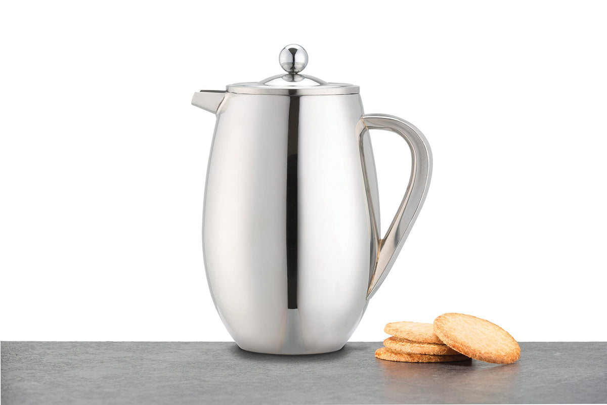 La Cafeti?re Stainless Steel Double Walled Insulated Cafeti?re 8 Cup, Stainless Steel, Silver