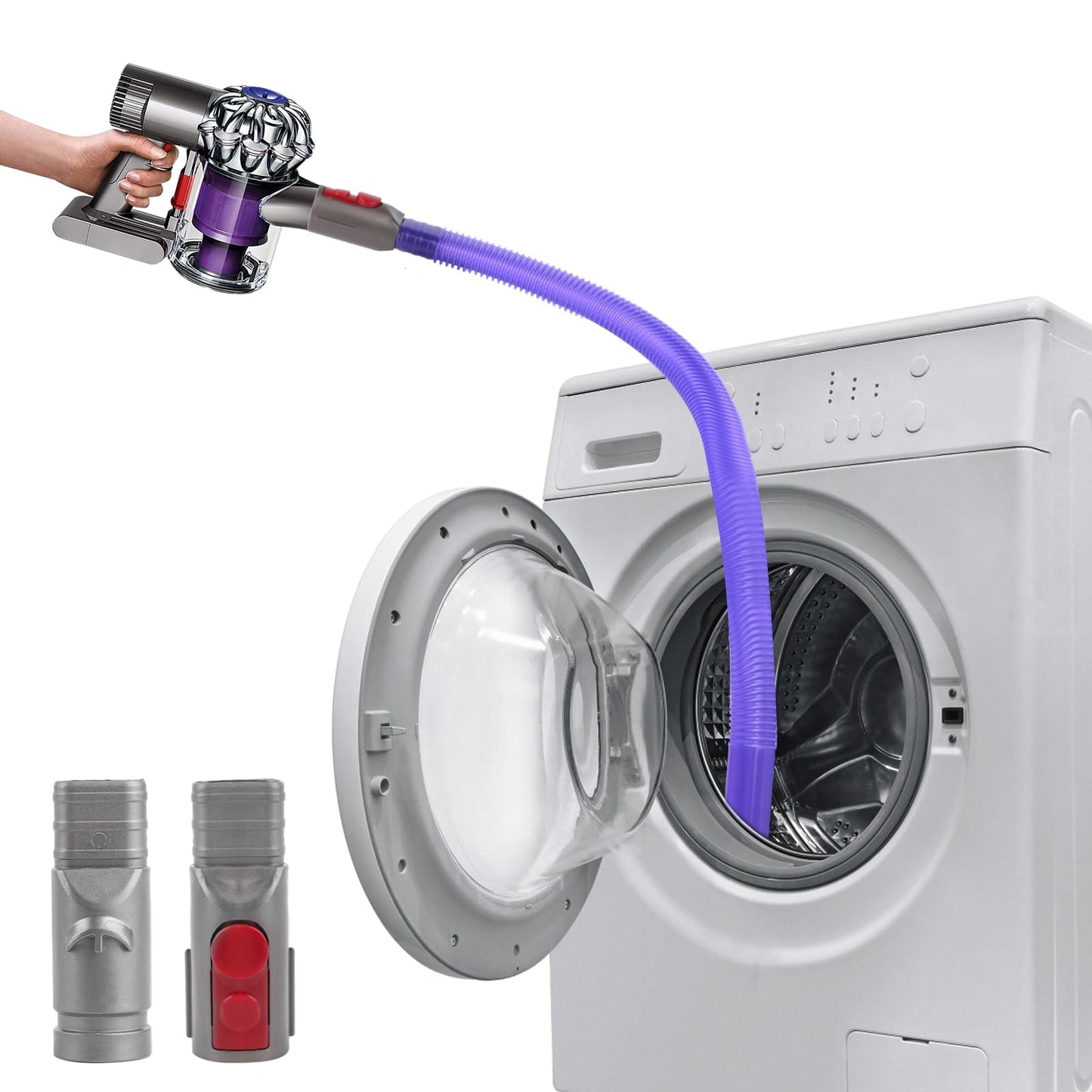 Flexible Tumbler Dryer Lint Vacuum Extension Hose Compatible with Dyson V15 V12 V11 V10 V8 V7 V6 Vacuum Cleaner Dyson Extension Hose, Tumble Dryer