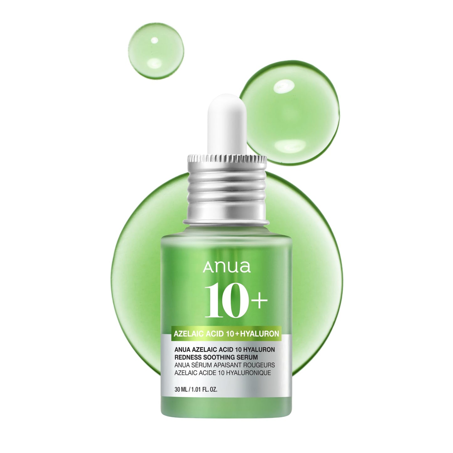 Anua Azelaic Acid 10 Hyaluron Redness Soothing Serum, Facial Serum for Sensitive skin, Hyaluronic Acid, Niacinamide, Spot Care, Natural Color, Vegan,