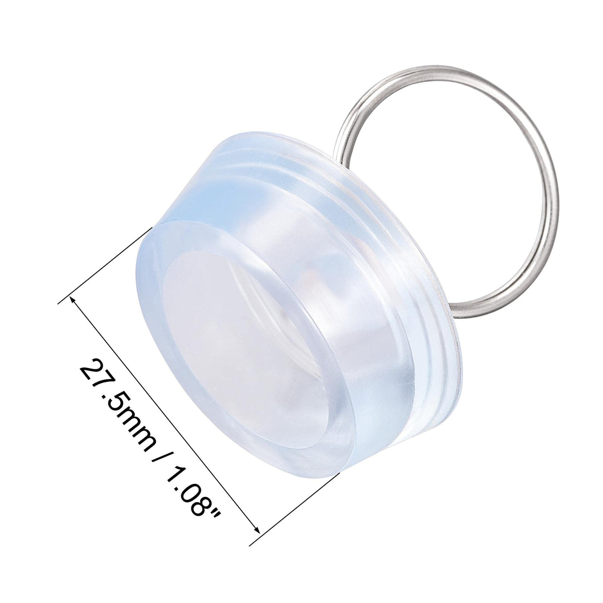 sourcing map Rubber Sink Plug, Drain Stopper Clear Blue Fit 29-32mm with Hanging Ring for Bathtub Kitchen and Bathroom 2 Pcs