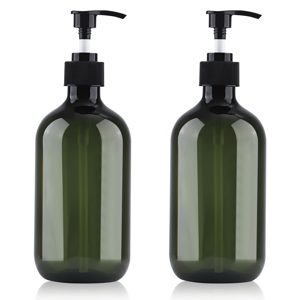 Soap Dispenser with Pump, 2 Pack Empty Refillable Pump Bottle Dispensers 500ml Bathroom Liquid Hand Dish Soap Dispenser Bottles Containers Plastic