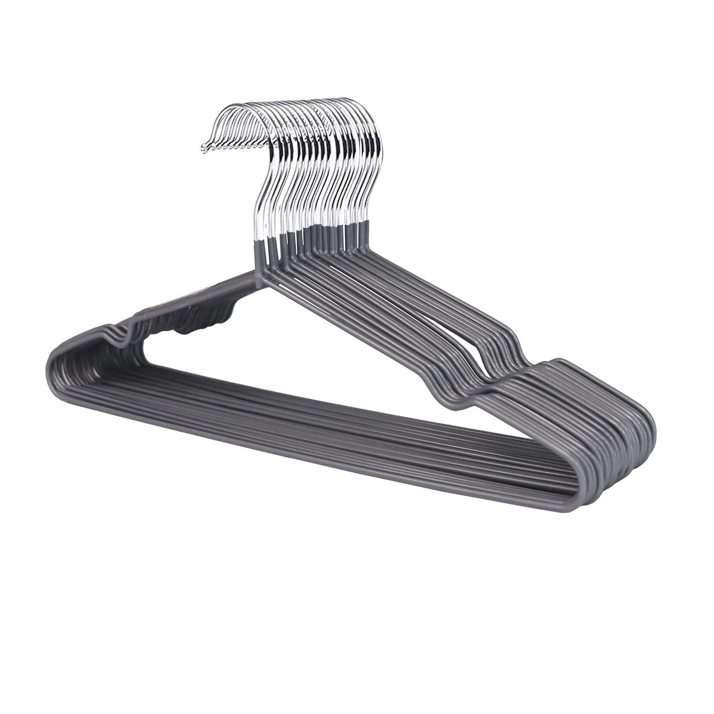 1Above 25x Premium Rubber Coated Metal Hangers - Heavy Duty - Space Saving Organiser Clothes Hangers for Wardrobes Coat Rack Rails Thin and Non-Slip