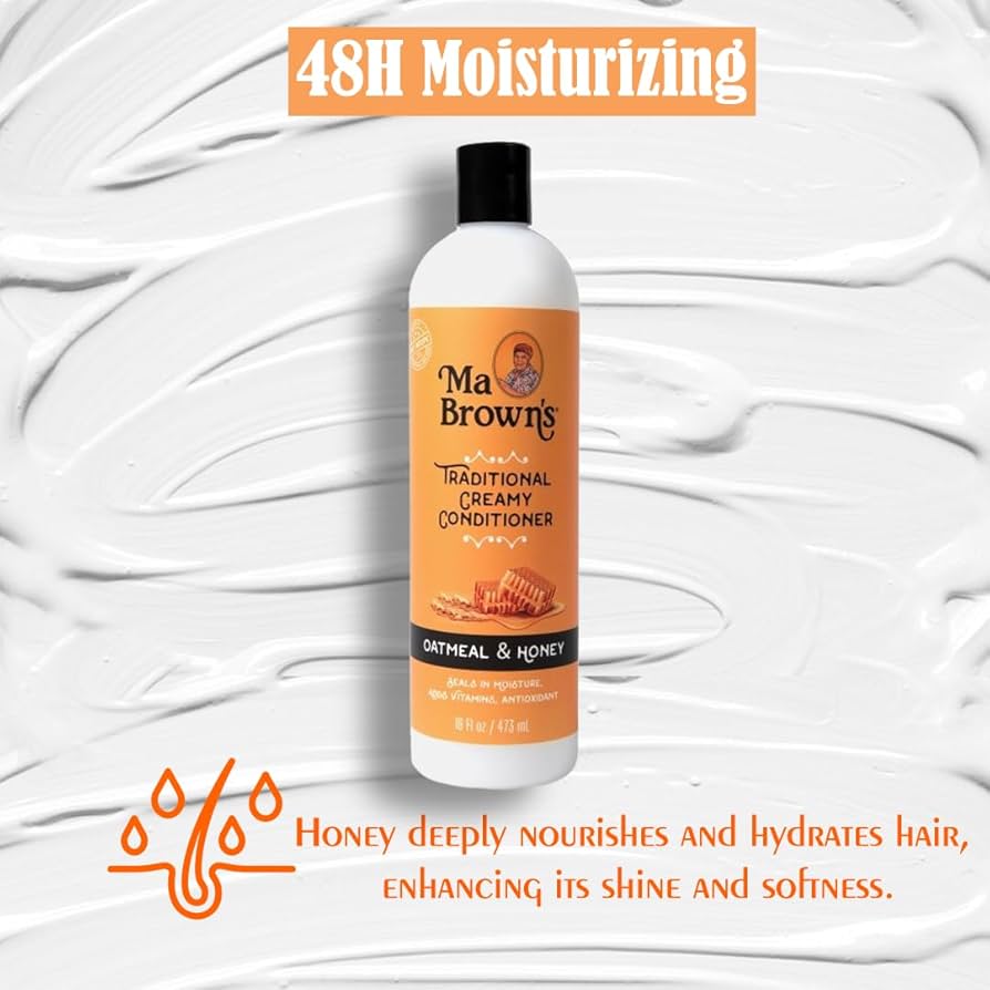 Ma Brown's Traditional Creamy Conditioner: Deeply Hydrating & Detangling for All Hair Types 16 oz