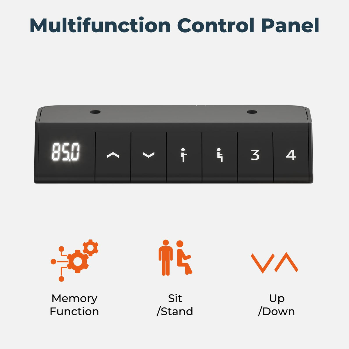 FitStand 140x60cm Electric Height Adjustable Standing Desk, Sit Stand Desk, Computer Desk With Hooks, Child Lock, Memory Function