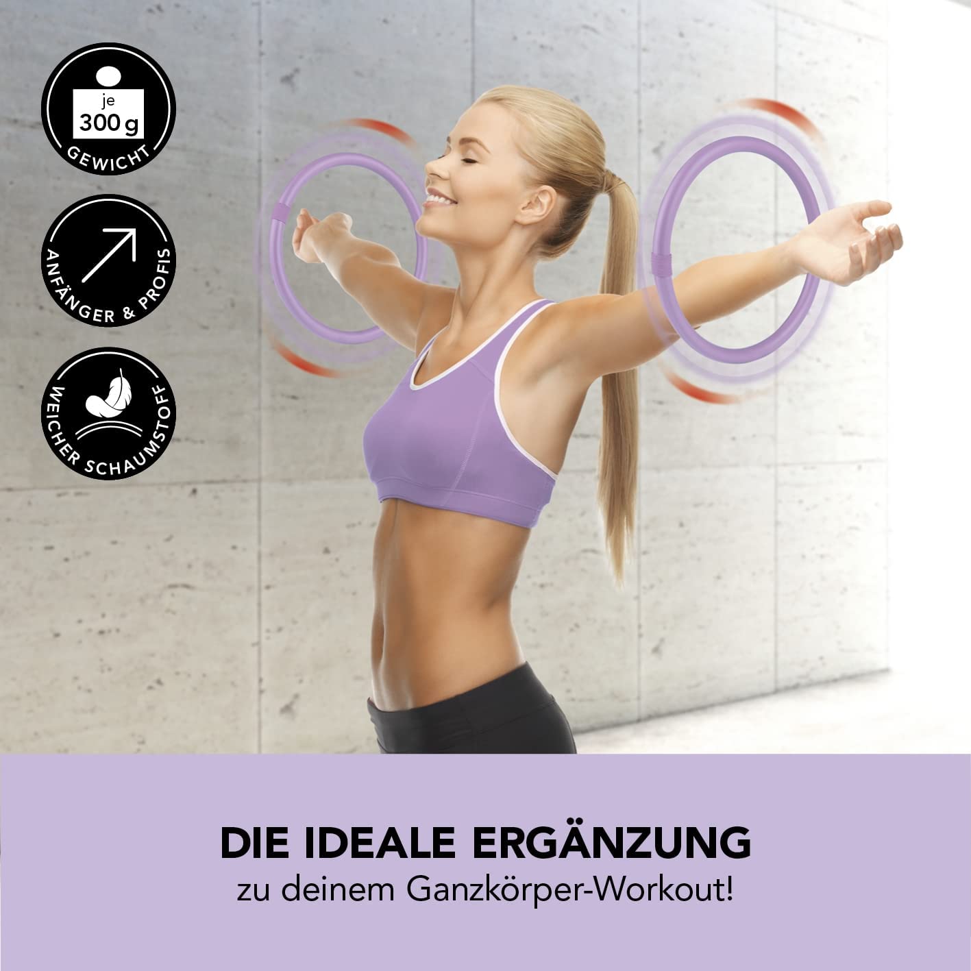 MAXXMEE Mini hula hoop for the arms, ideal for effective training of the arms, suitable for beginners and professionals, diameter 33 cm, each 300 g