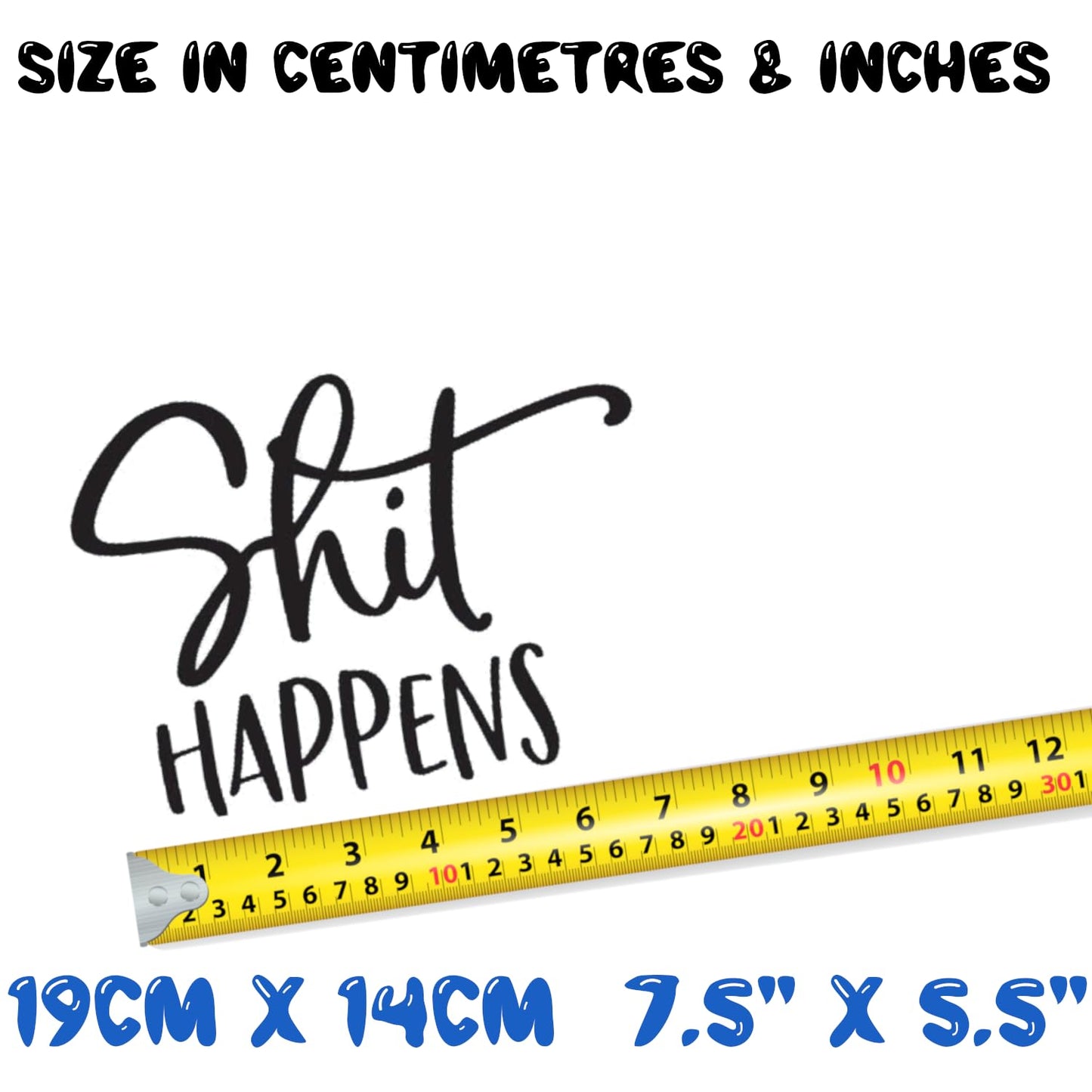 Sh*t Happens Bathroom Accessory - Funny Toilet Sticker - Car Bumper Sticker - Toilet Lid Decal - Bathroom Wall Art - Bathroom Sign
