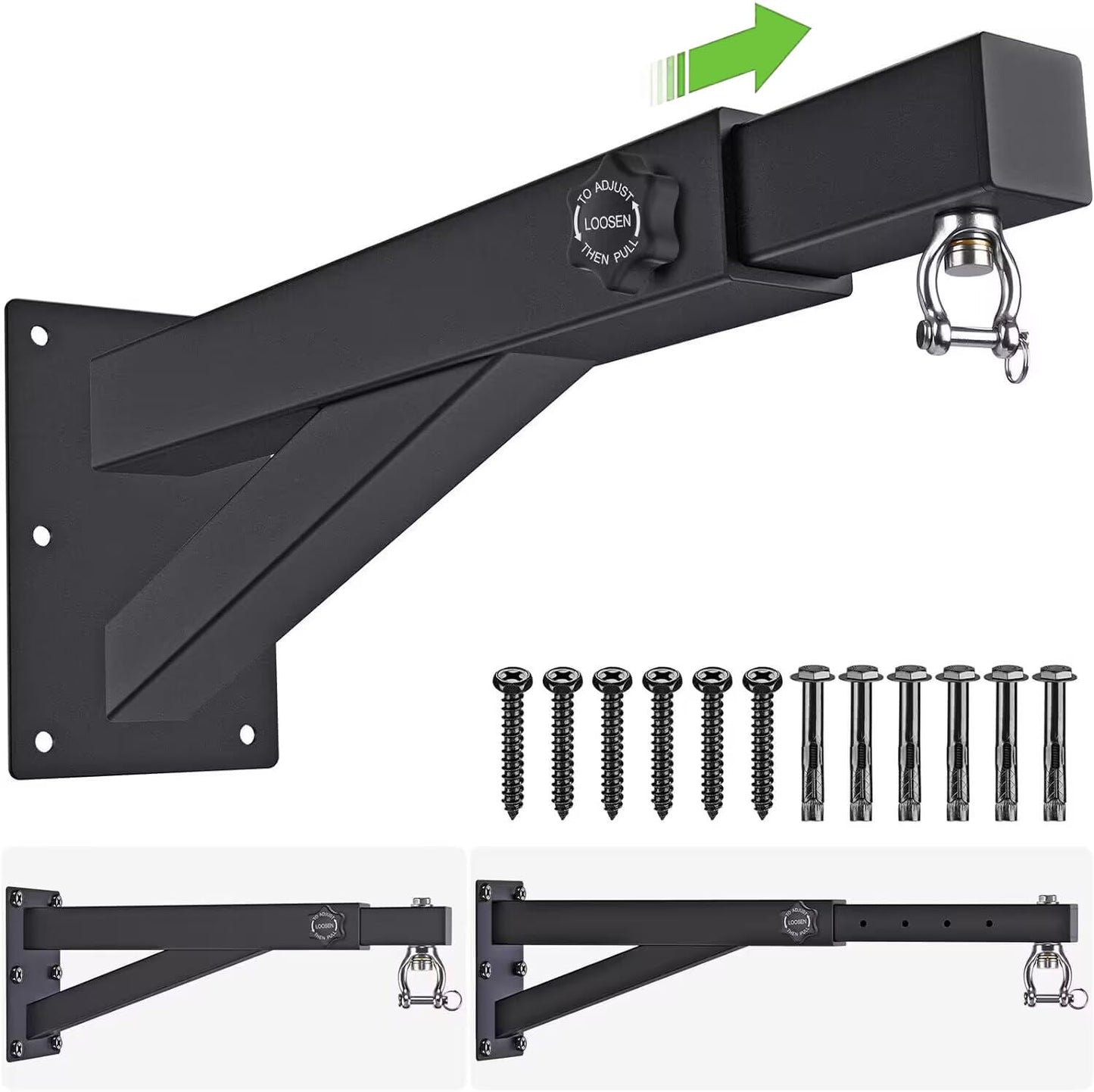 BeneLabel Punch Bag Bracket, Boxing Bag Wall Stand Frame Heavy Duty Speed Bag Hanger Silent Rotation with Adjustable 44-64cm Length for Boxing