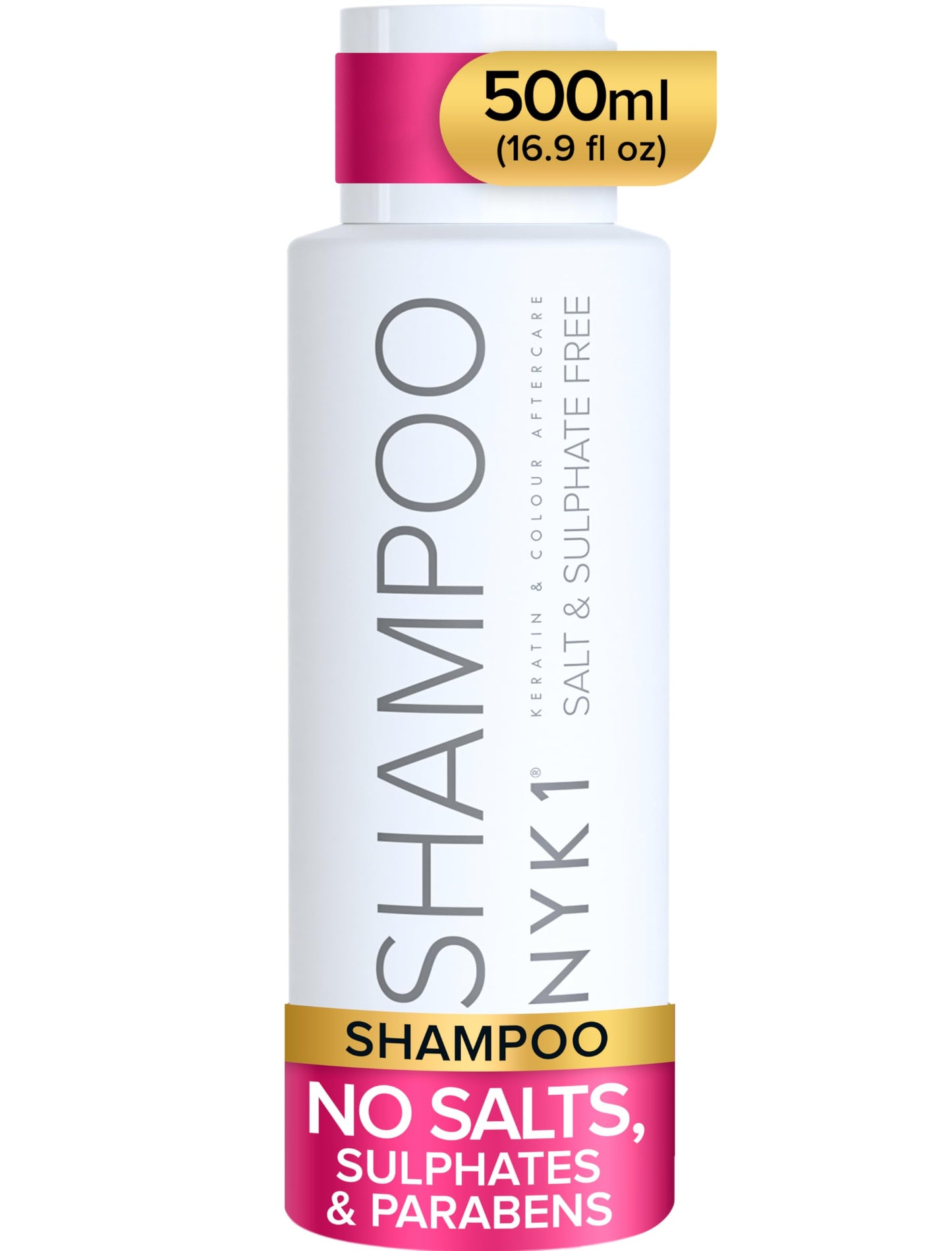 NYK1 Salt & Sulphate Free Shampoo (500ml) Sulphate Free Hair Shampoo For Extensions, Colour & Keratin Treatment - Gentle Cleansing, Non-Stripping &