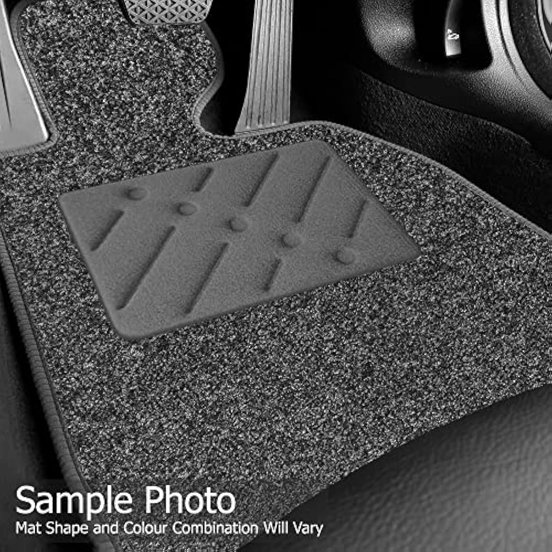 Car Mats FOR Vauxhall Grandland X 2017+ Anthracite Carpet & Yellow Ribbed Trim & Yellow Rectangle Heel Pad [SAPP-2230]