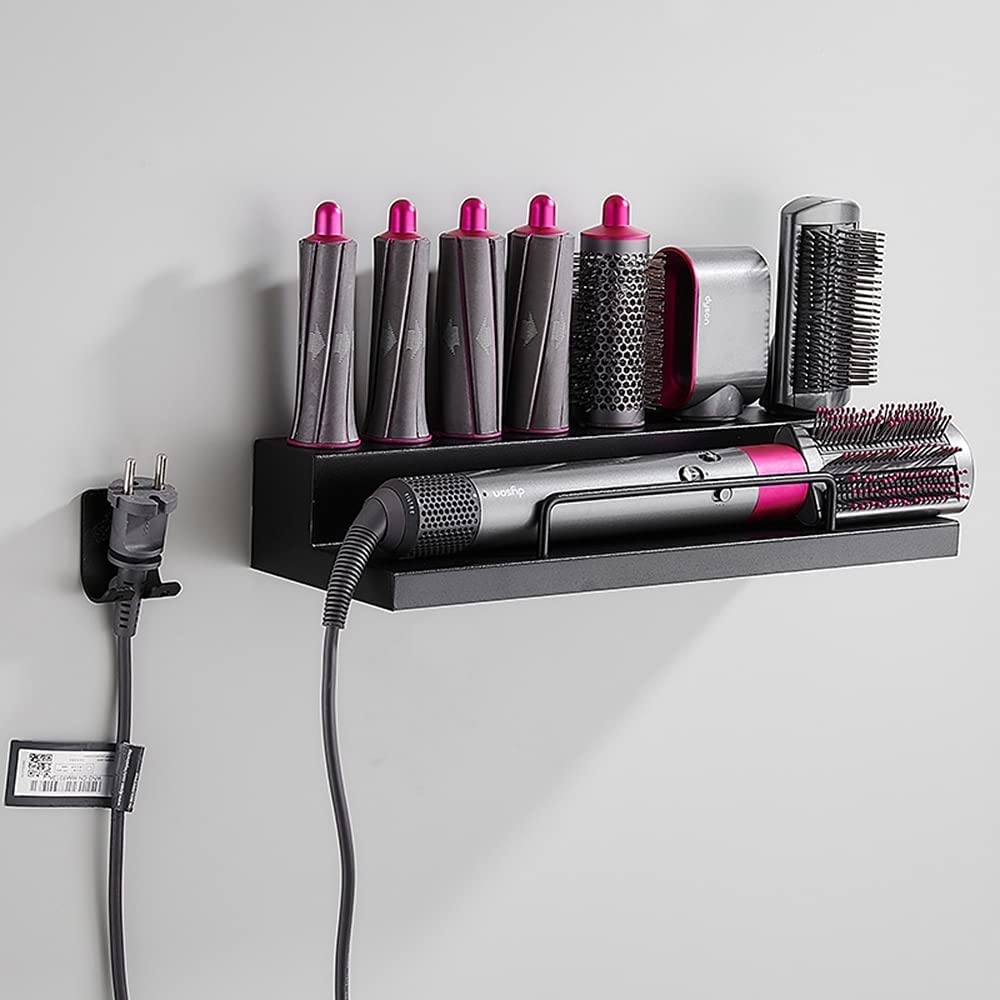 DALUOBO Storage Holder for Dyson Airwrap Curling Iron styler Wall Mounted Rack Bracket Stand with Adhesive for Home Bathroom Organizer (???)