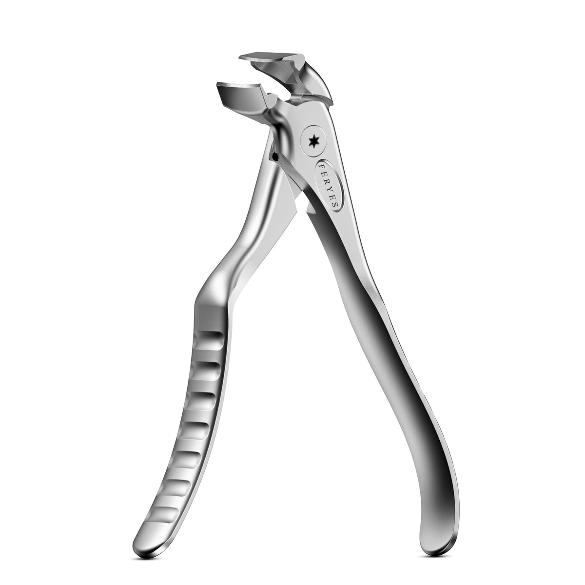 FERYES Ergonomic Non-Slip Long Handle Nail Clippers for Seniors, Unique Angled Head Curve Wide Jaw Opening Toenail Clipper with Catcher for Thick
