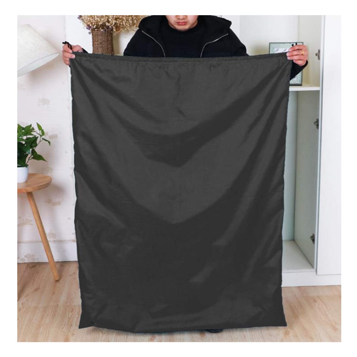 94 x 120 cm Storage Bag, Extra Large Drawstring Storage Bag, Waterproof Black Moving Bag, Oxford Fabric Storage Organizer Bag for Duvet, Pillows