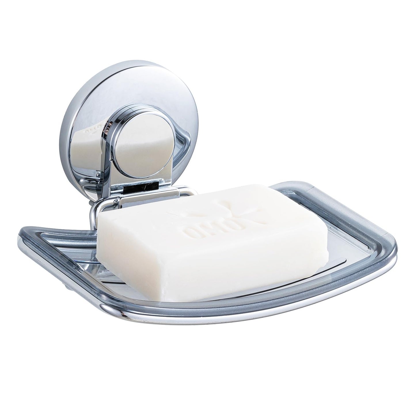 TAILI Chrome Soap Dish for Shower, Max Hold 5 KG Suction Soap Holder for Bathroom, Bathtub, Wall Mounted, Waterproof, Drill-Free, Removable Metal