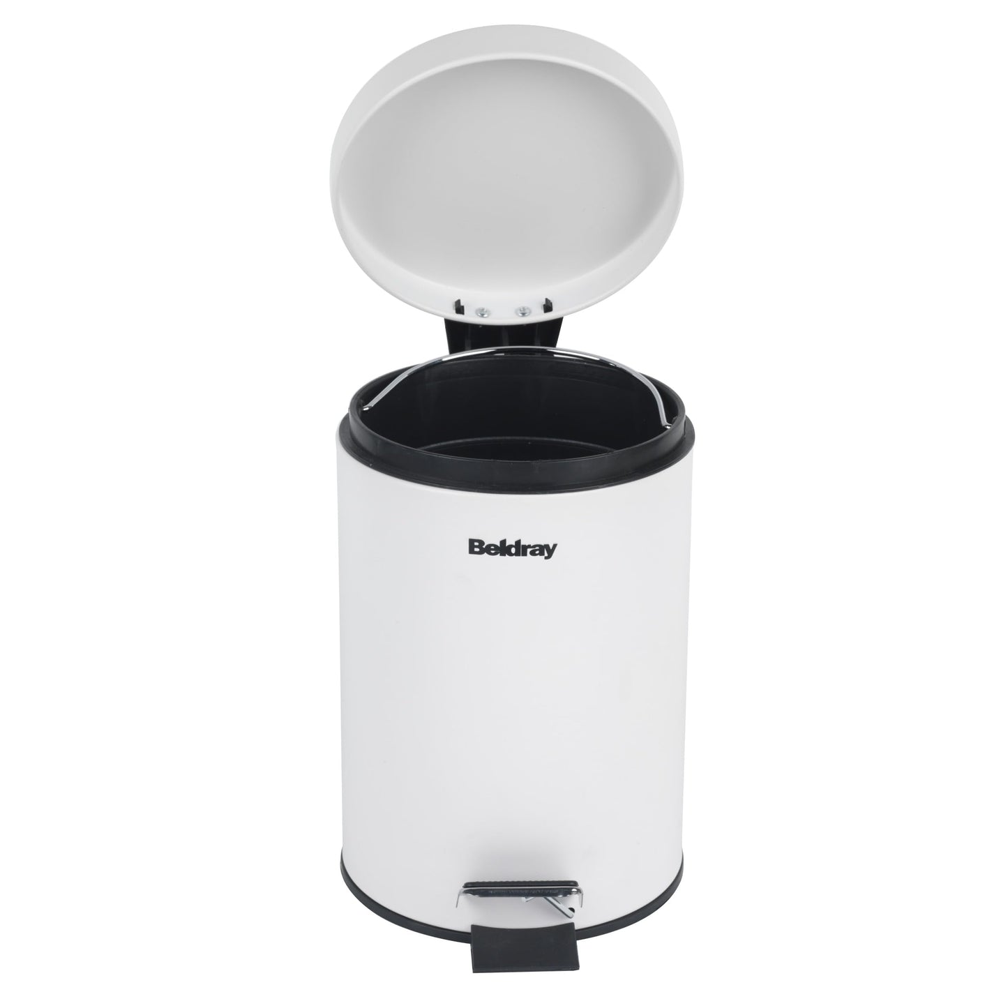 Beldray Soft Close Pedal Bin 3L, Round Bathroom Waste Bin, White