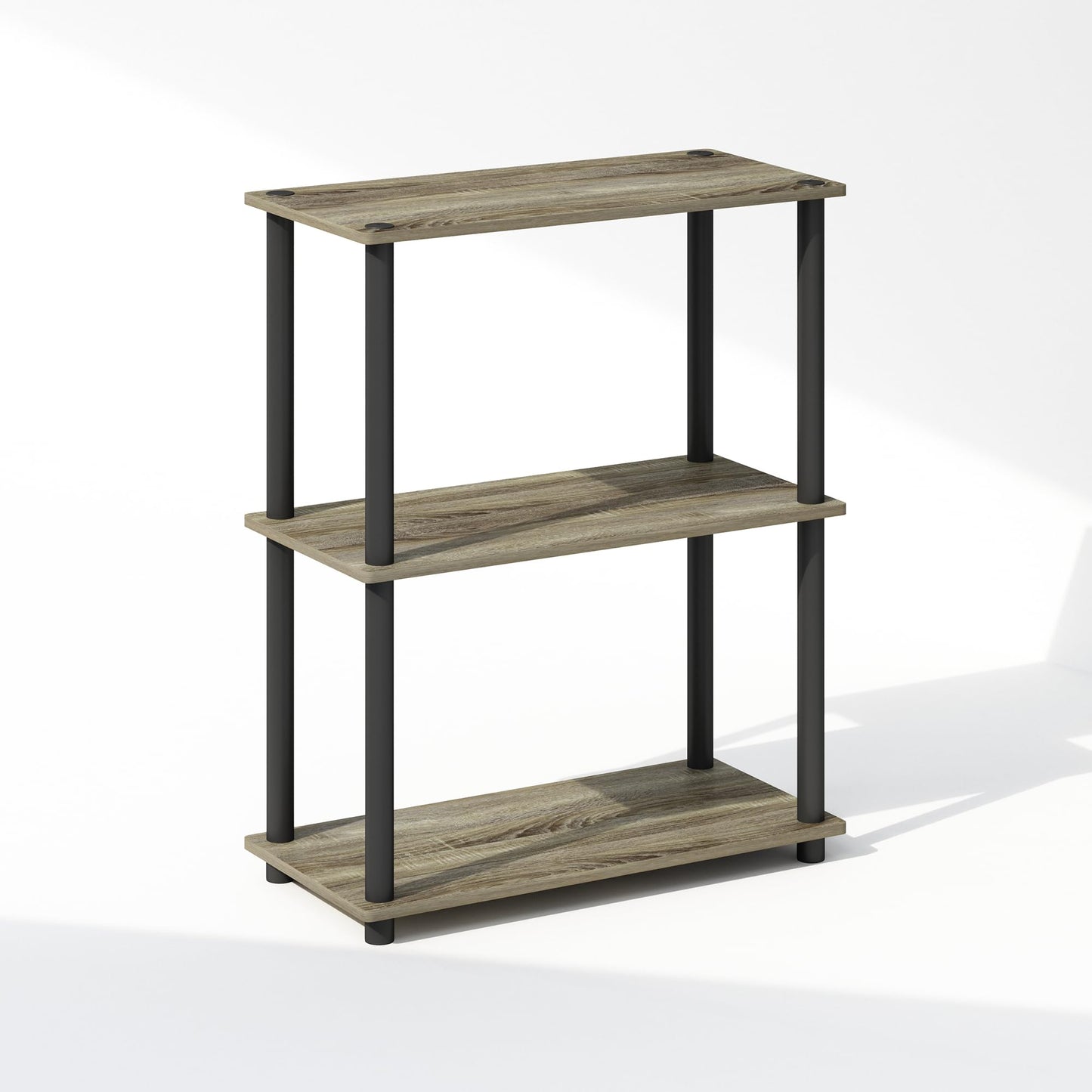 Furinno TURN-N-TUBE Book Shelf, 3-Tier Bookshelf, Bookcase with Multipurpose Compact Display Rack, 11.6 x 23.6 x 29.6, for Living Room, Bedroom