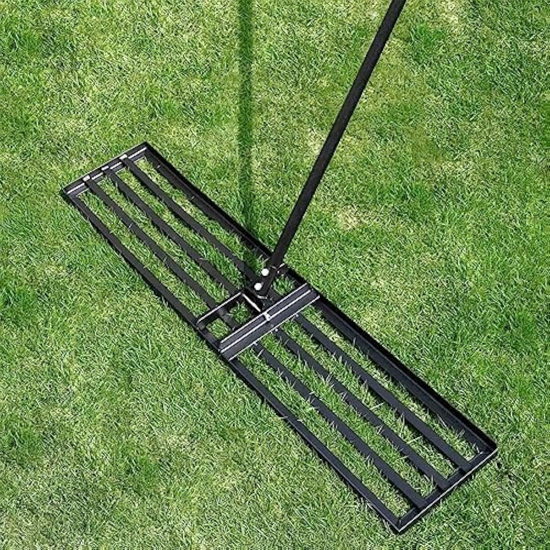 Byhagern Lawn Leveling Rake 114×25cm - Heavy Duty Lawn Leveller - stainless steel pole with a handle for less effort Lawn Lute, Levelawn Tool for Garden, Golf Course, Farm, Backyard