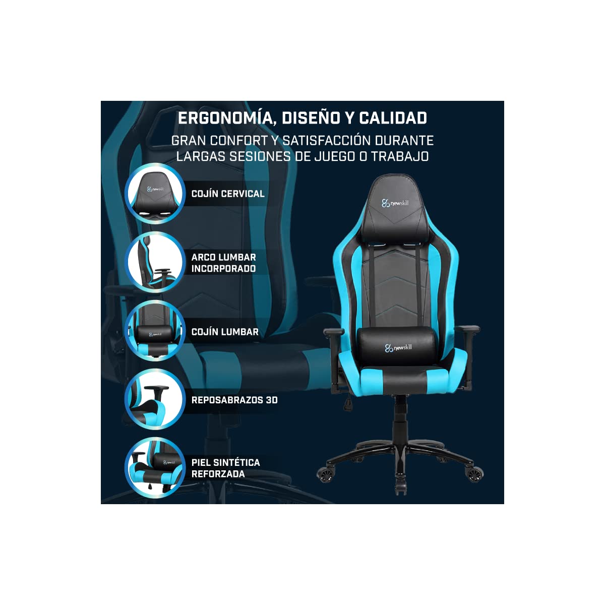 Newskill Takamikura Gaming Chair Blue blue