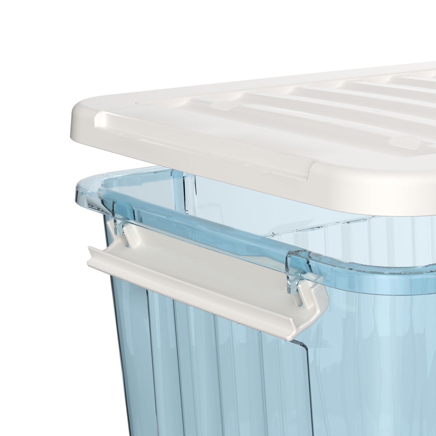Cetomo 80L*6 Plastic Storage Boxes with Wheels, Lidded Storage Box with Secure Side Latches, PP Nestable and Stackable Clear Organizer for Home