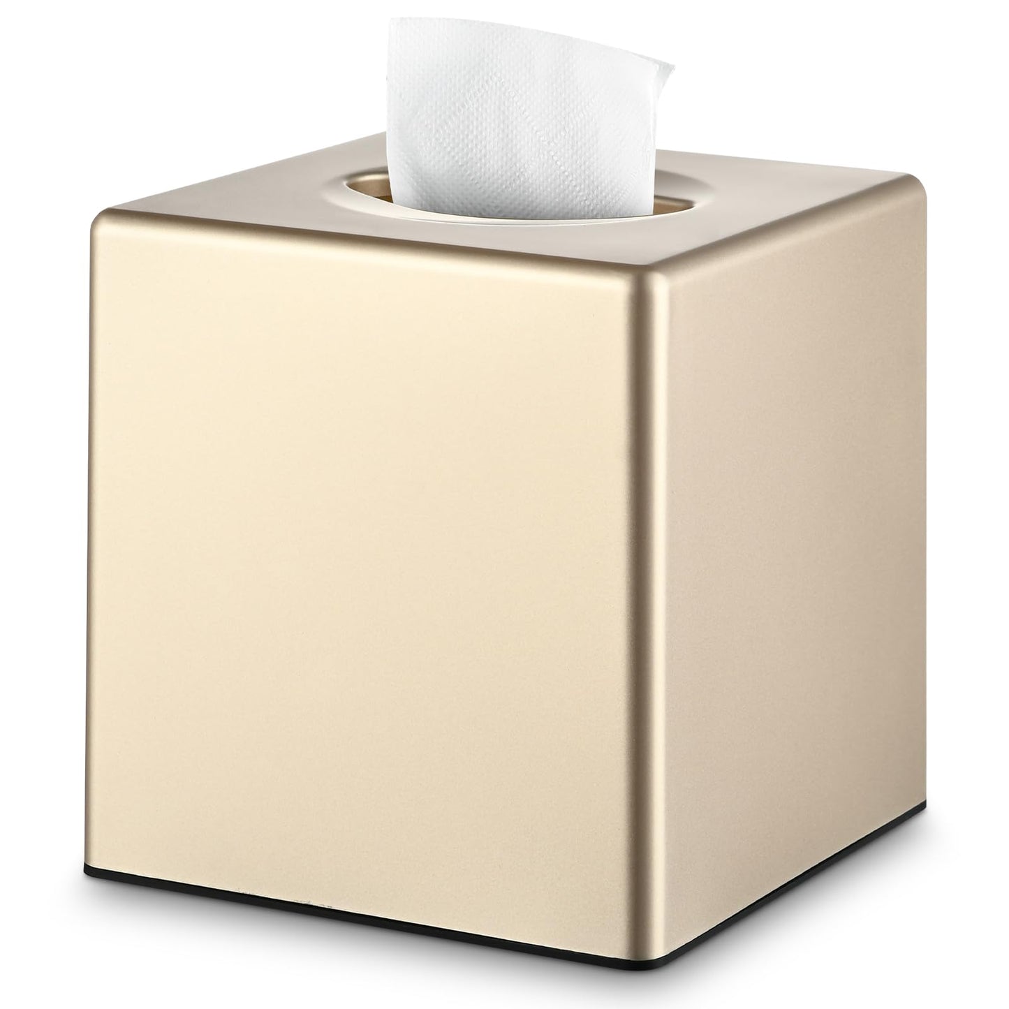 Y-in Hand Tissue Box Cover, Square Facial Tissue Holder Storage for Bathroom Vanity, Countertops, Dressers, Night Stand, Parlors and Offices - Gold