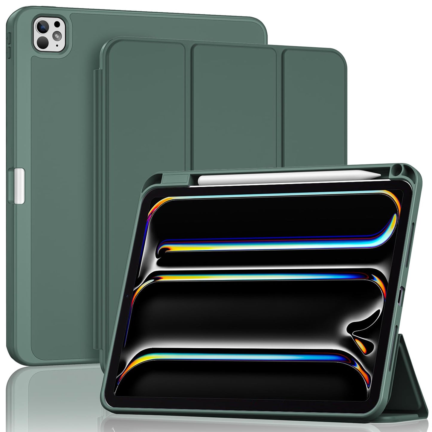 ProCase for iPad Pro 11 Inch Case M5 2025/M4 2024 5th Gen with Pencil Holder, iPad Pro 11" M4(Model: A3357/A3358/A3359/A2836/A2837/A3006) Trifold
