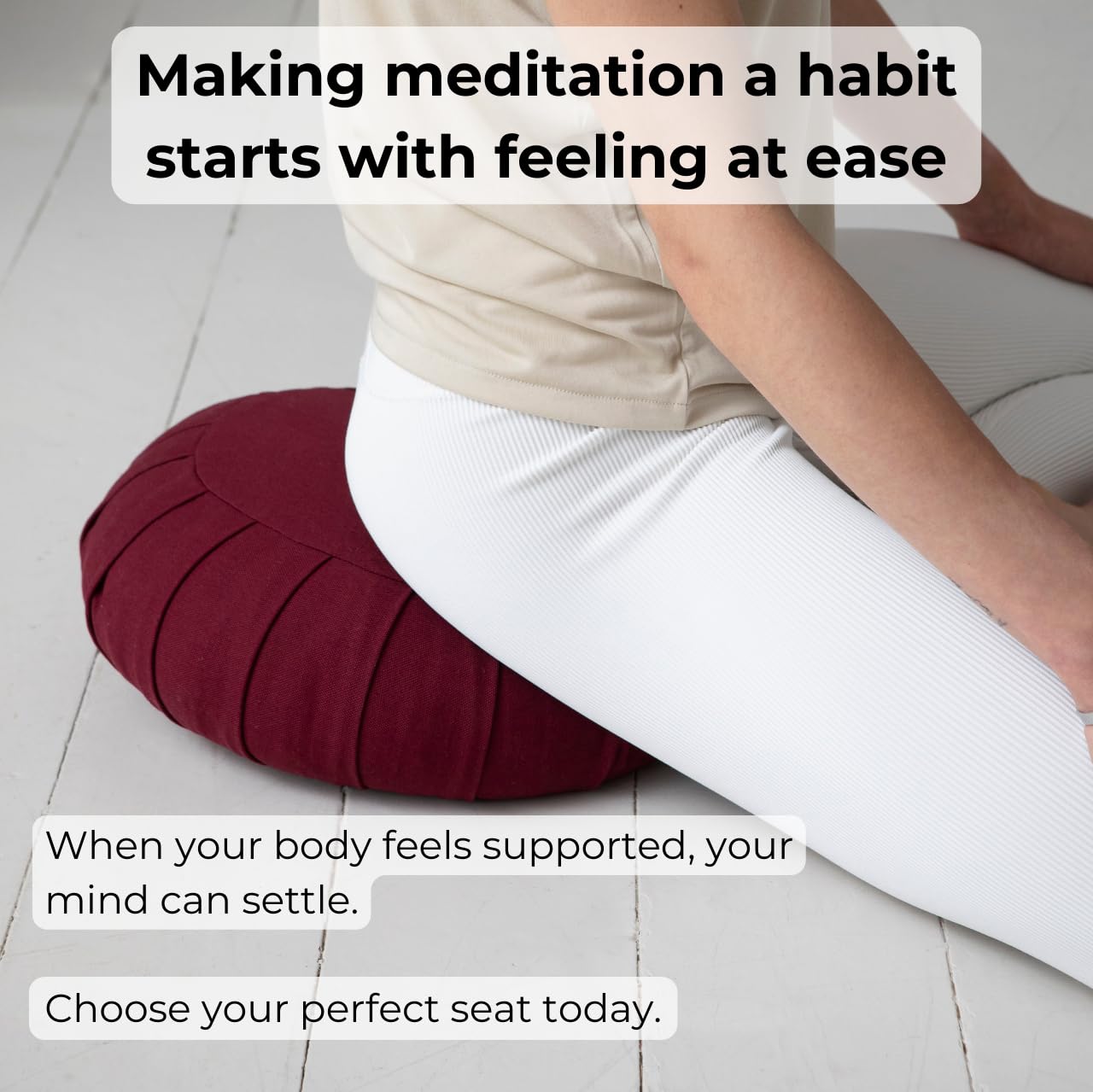 basaho CLASSIC Zafu Meditation Cushion | Organic Cotton | Buckwheat Hulls | Removable Washable Cover (Natural)