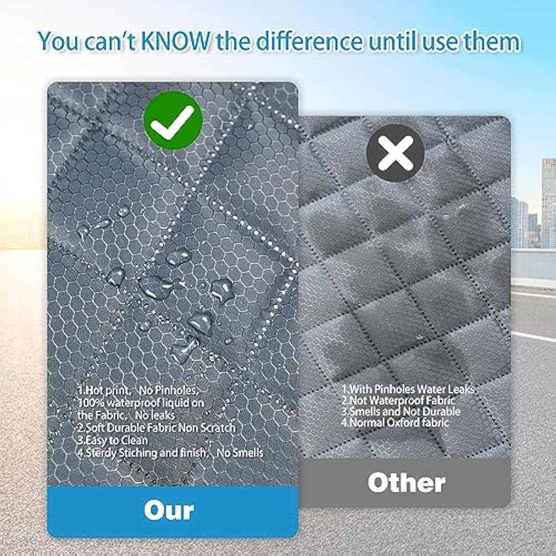 ANOSOSPECIAL Grey Dog Car Seat Cover for Back Seat X-Large,Non-Stick Fur,Pet-Friendly and Waterproof - Universal Fit Interior Protector for Auto, Van, SUV - Ideal for Kids and Pets (X-Large)