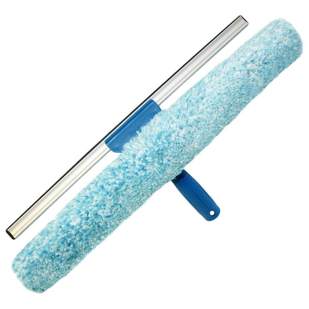 Unger Professional 18" Window Cleaning Tool: 2 in 1 Microfiber Scrubber and Squeegee