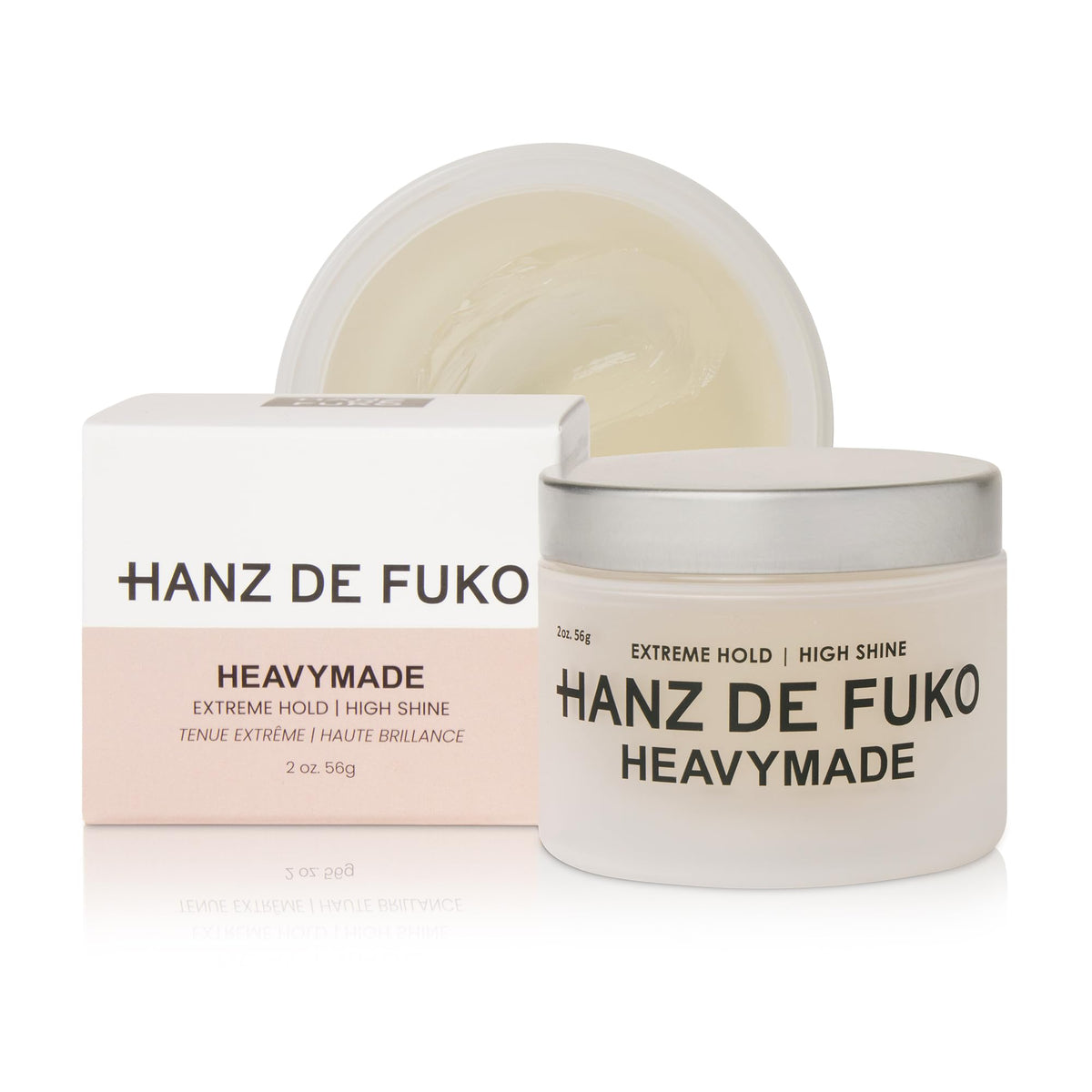 Hanz de Fuko Heavymade ? Premium Men?s Hair Styling Pomade ? Extreme Hold, High Shine ? Vegan, Certified Organic Ingredients - 56g