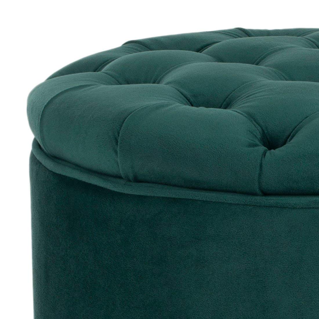 SAFAVIEH Upholstered Ottoman, in Marine, 55 X 55 X 50