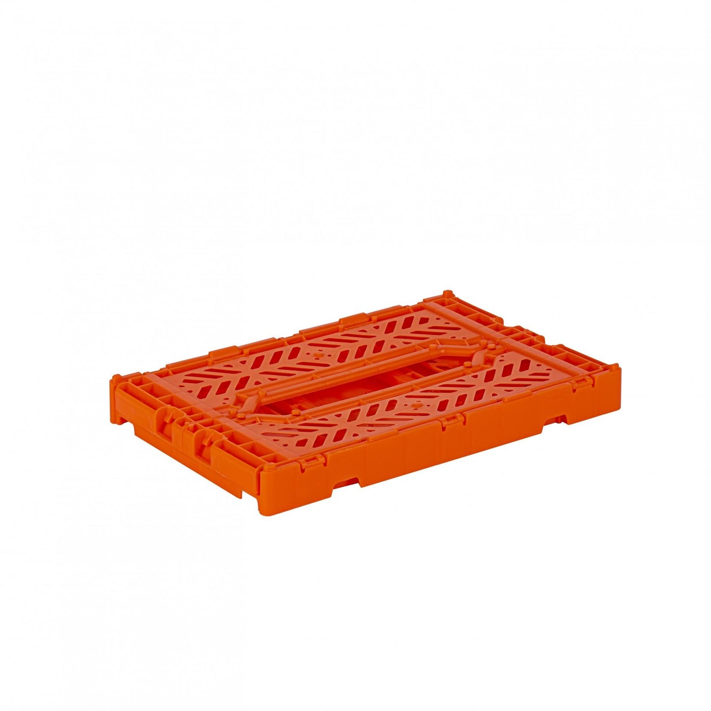 AYKASA Folding Crate, Sturdy Folding Box, Plastic, Stackable, Orange, Mini (27 x 17 x 11 cm)