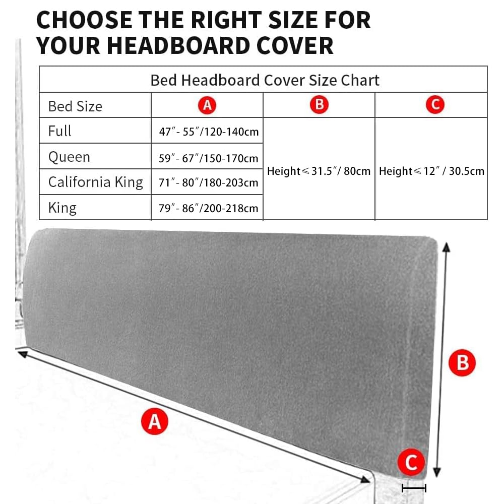 DUJUIKE Headboard Cover for California King Bed, Stretch Bed Headboard Slipcover, Dustproof Protector Cover for Linen Tufted Upholstered Headboard