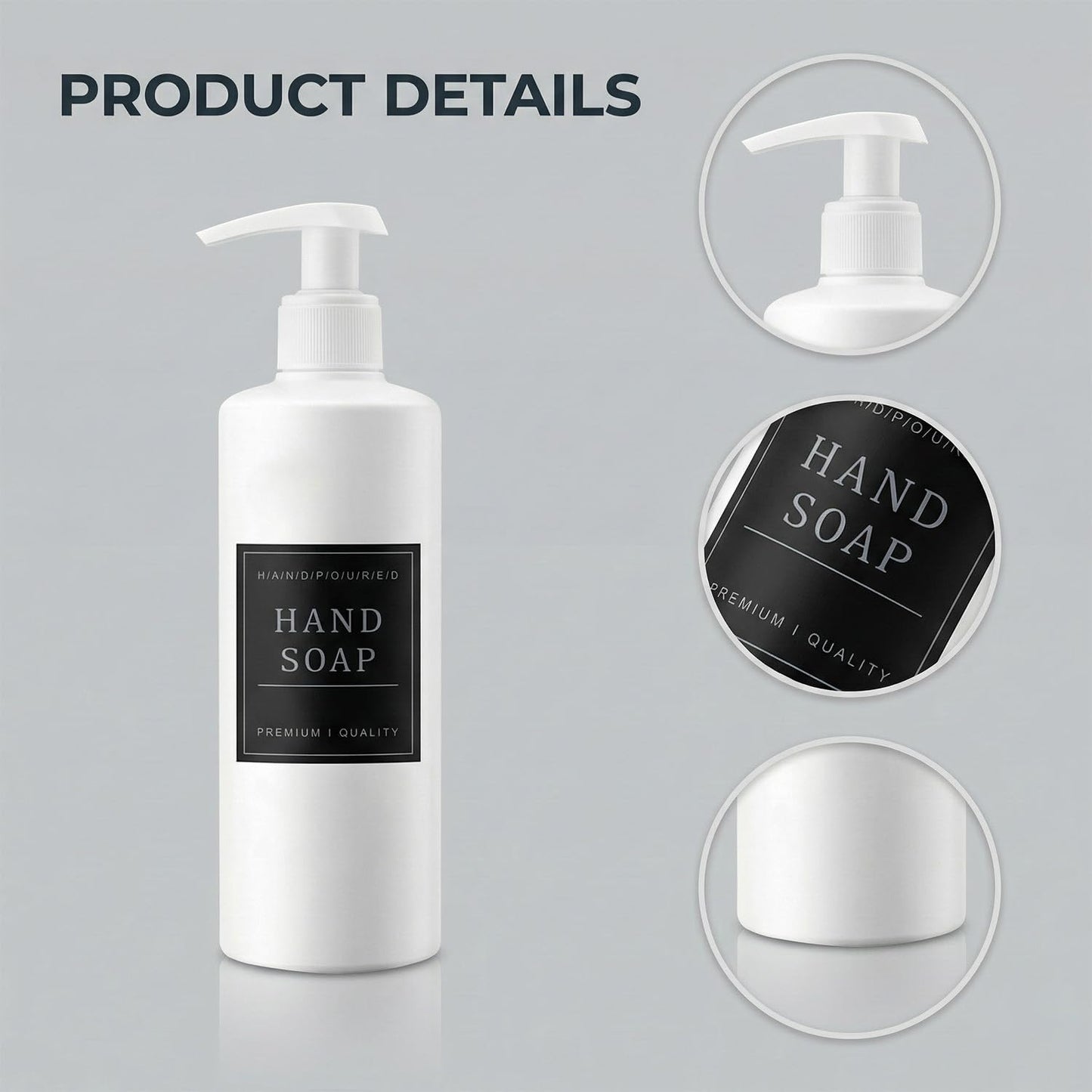Hopzab 24 PCS Waterproof Bottle Labels Minimalist Style Labels for Hand Soap, Lotion, Shampoo, Conditioner, Dish Soap and Mouthwash