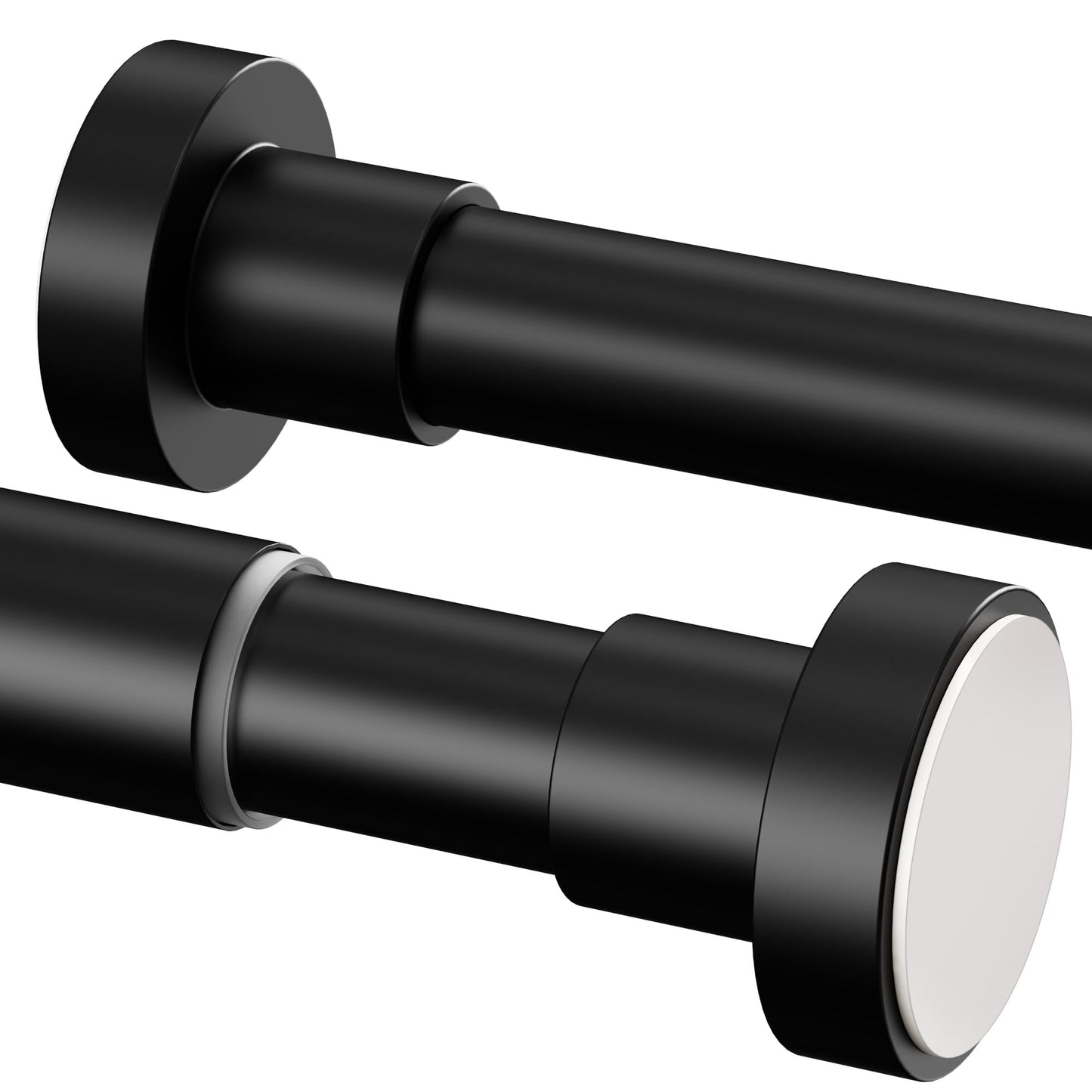 Stainless Steel Extendable Telescopic Curtain Rod, 185-250cm, ?25mm, Black - Suitable for Shower, Bathroom, Closet, Balcony