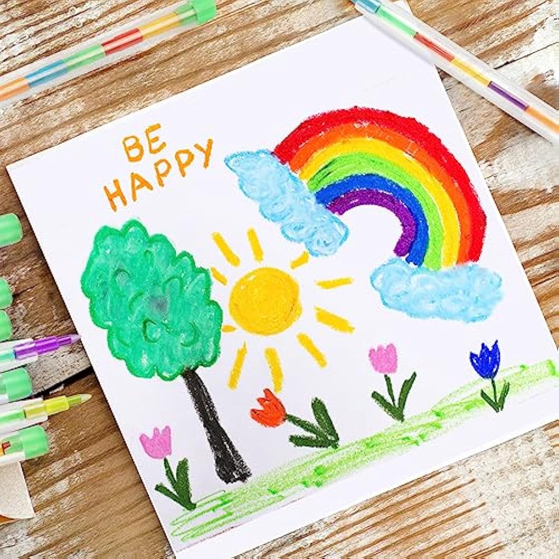 Vicloon Swop Point Colours, 30PCS Rainbow Point Crayons, 11 x Stacking Pencil Crayons For Kids