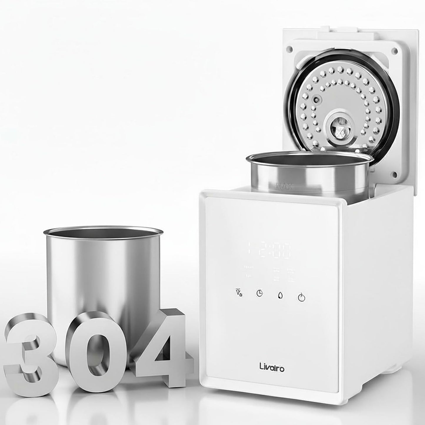 Livatro Humidifier for Bedroom,3L Top Fill Stainless Steel Warm Mist Humidifiers with Warm Steam Function, Healthy Air Mist Humidifiers for Bedroom