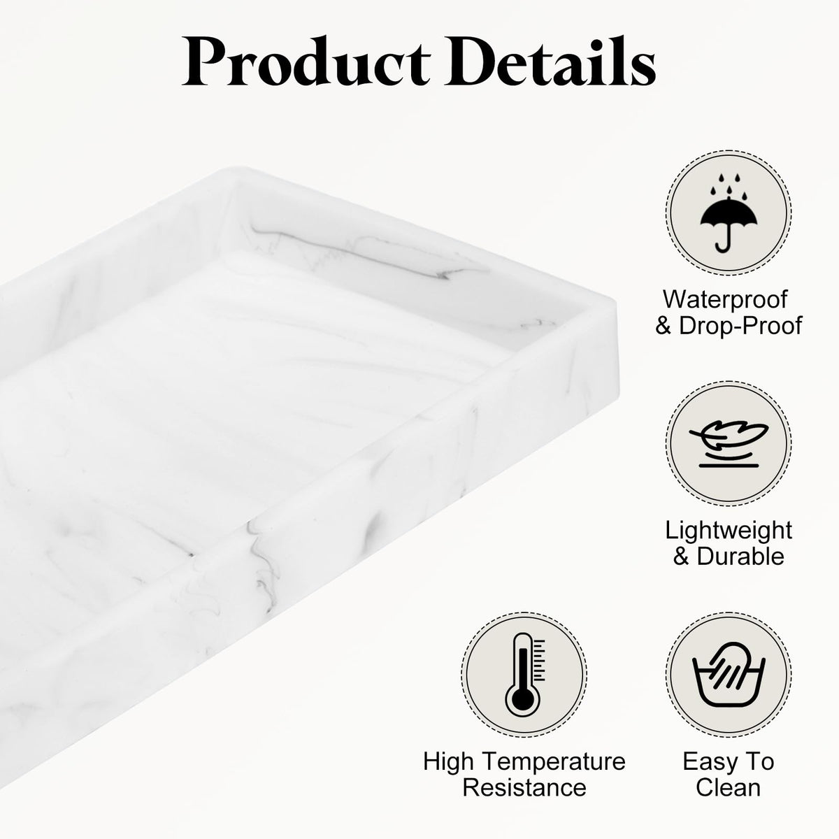 sourcing map Bathroom Vanity Tray, 7.9" x 3.9" Silicone Soap Dispenser Trays, Shatterproof Kitchen Sink Organizer for Soaps Keys Candle Trinket