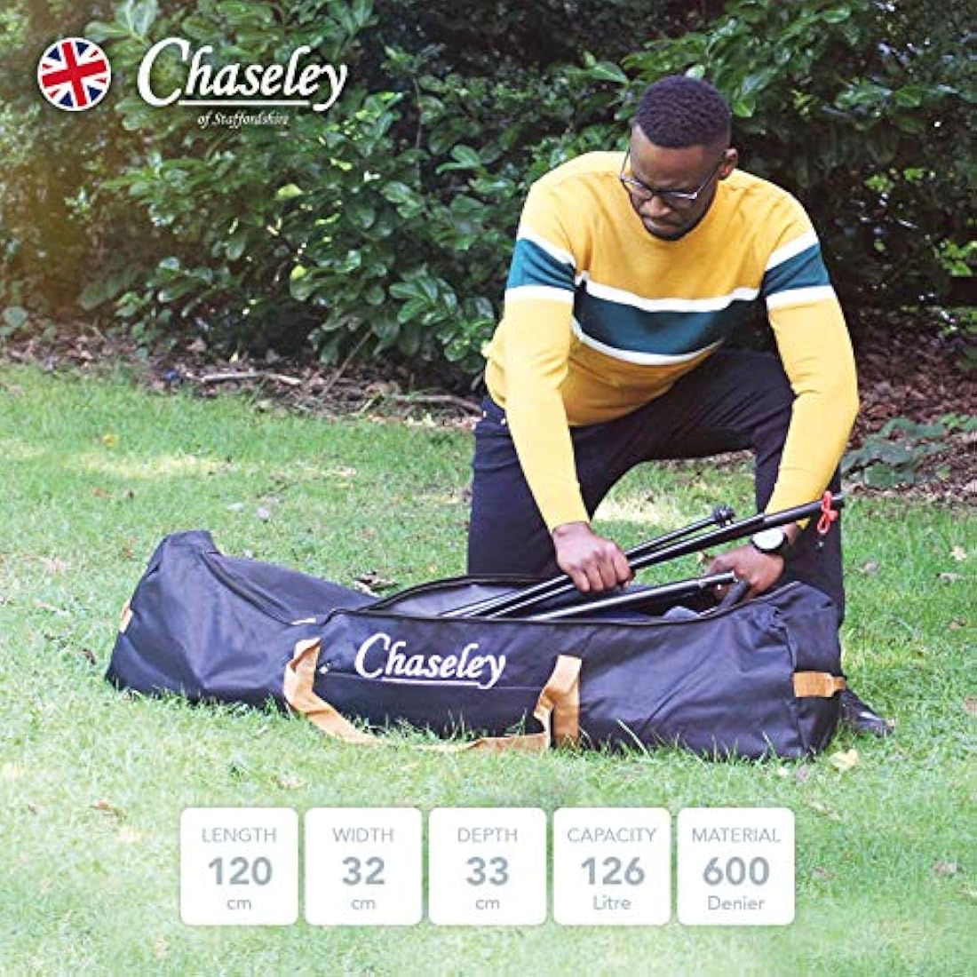 Chaseley Large Awning Pole Gazebo Bag Tent Caravan Motorhome Camping Strong Double Stitched Tough Material Three Way Zip UV Water Resistant