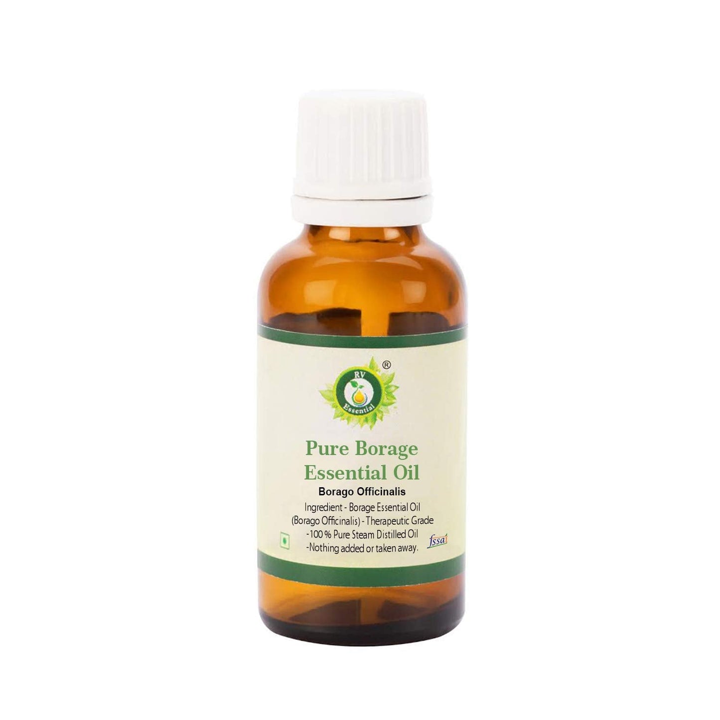 R V Essential Pure Borage Essential Oil 15ml (0.507oz)- Borago Officinalis (100% Pure and Natural Steam Distilled)