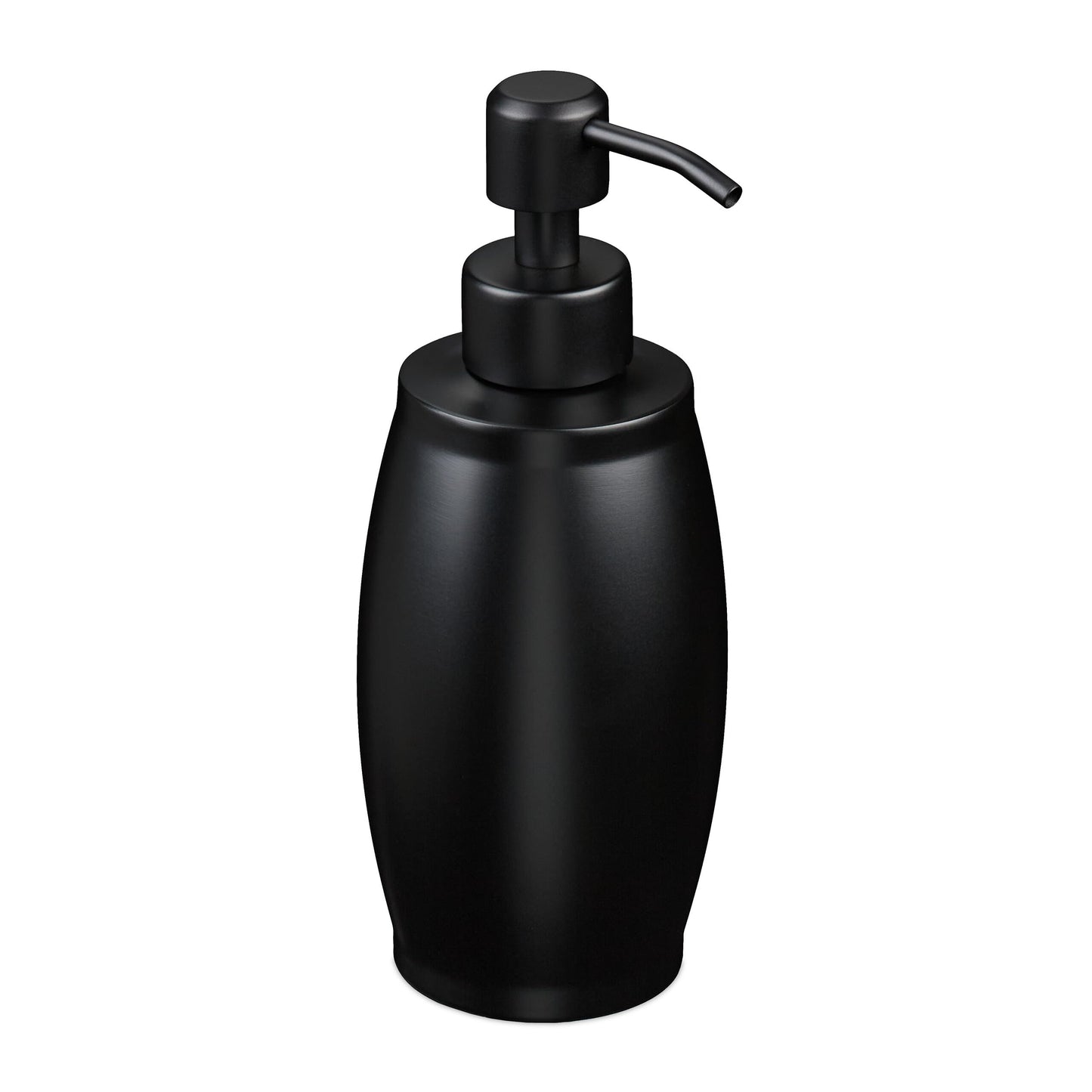Relaxdays Soap Dispenser, 350 ml, Stainless Steel, Refillable, Detergent & Shower Gel, Bathroom & Kitchen, Pump, Black