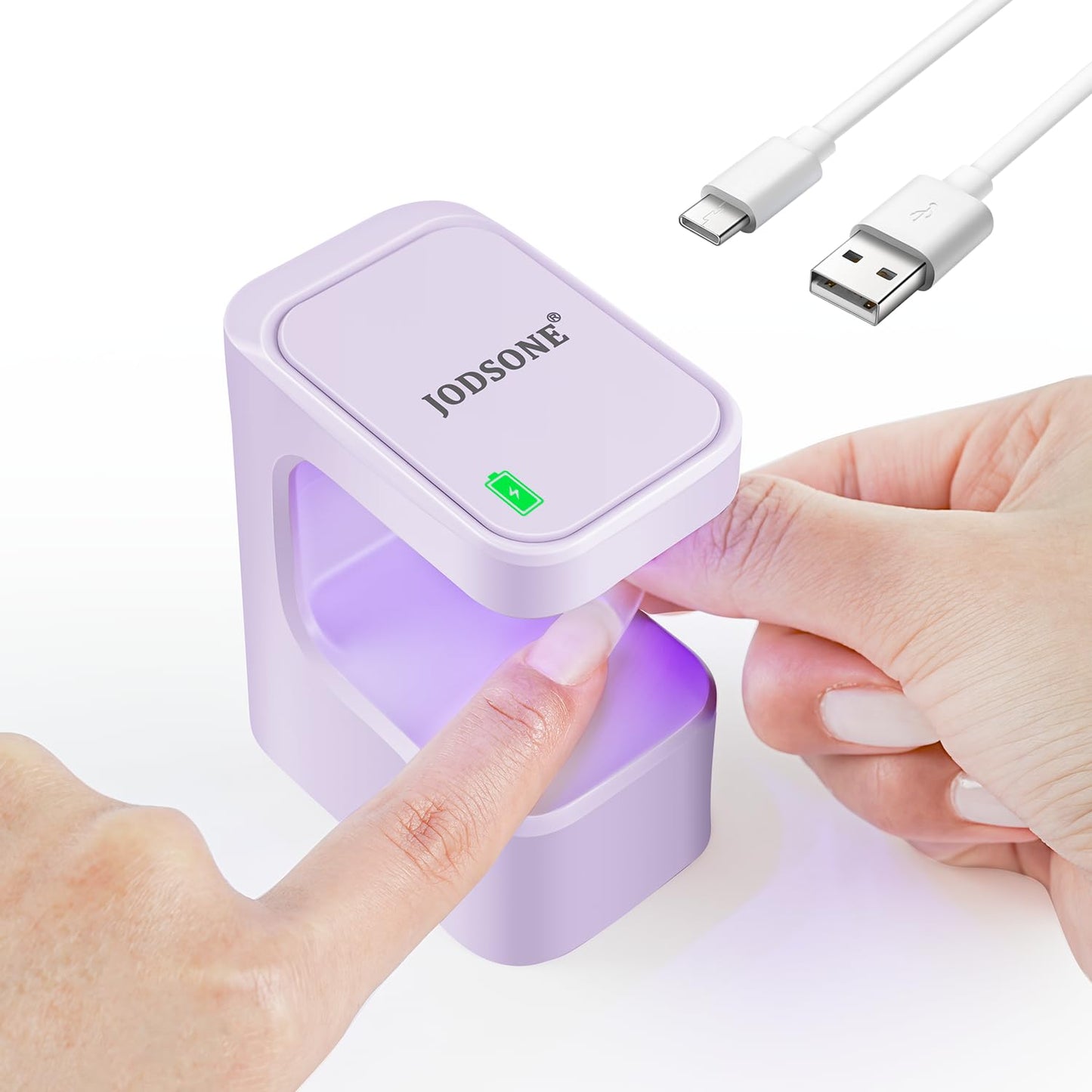 JODSONE U V Mini Nail Lamp 1500mAh Battery with Timer Cordless Portable LED Light Fast Curing for Gel Polish Purple