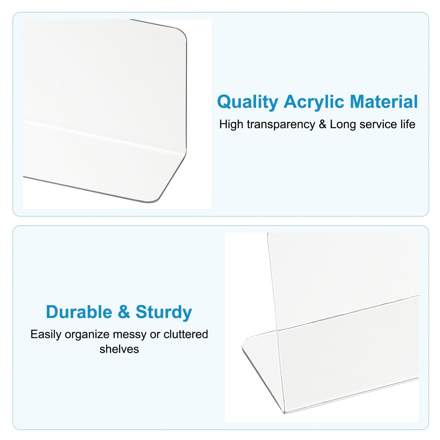PATIKIL 6 Pack Shelf Dividers for Closet Organization, 250 x 40 x 120mm Acrylic Closets Separator Kitchen Cabinet Shelves Under Bed Blocker for