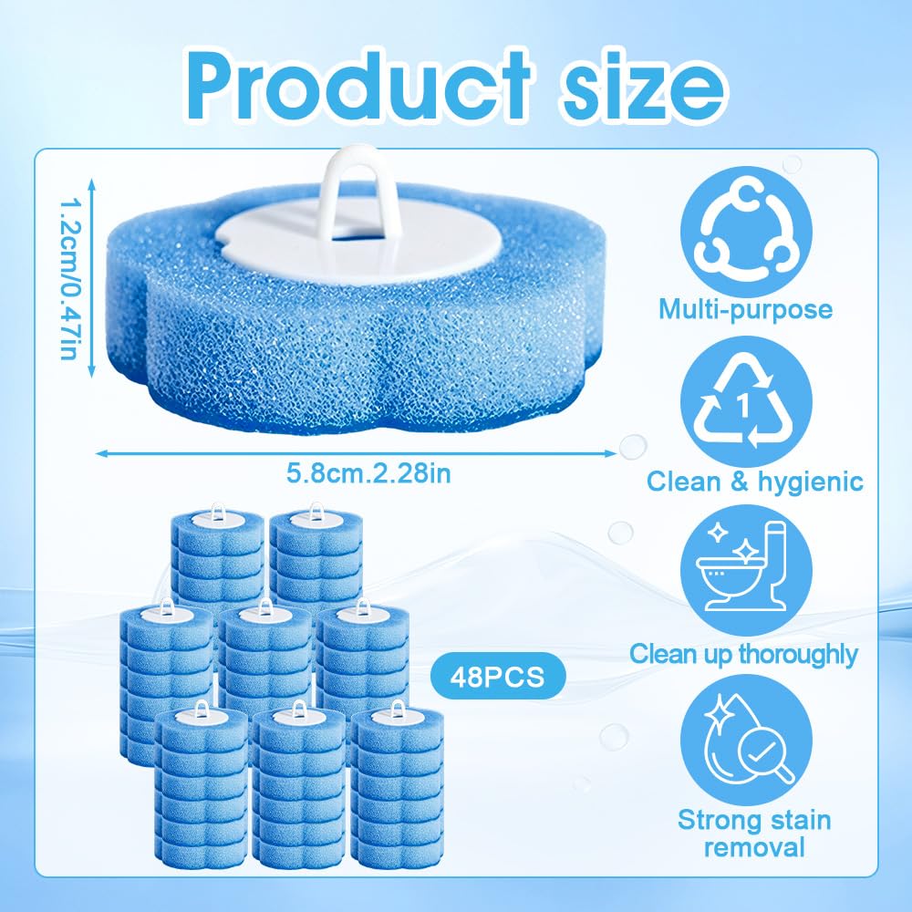 48 Pcs Toilet Brush Refills, Toilet Wand Replacement Heads, Toilet Wand Refill Heads