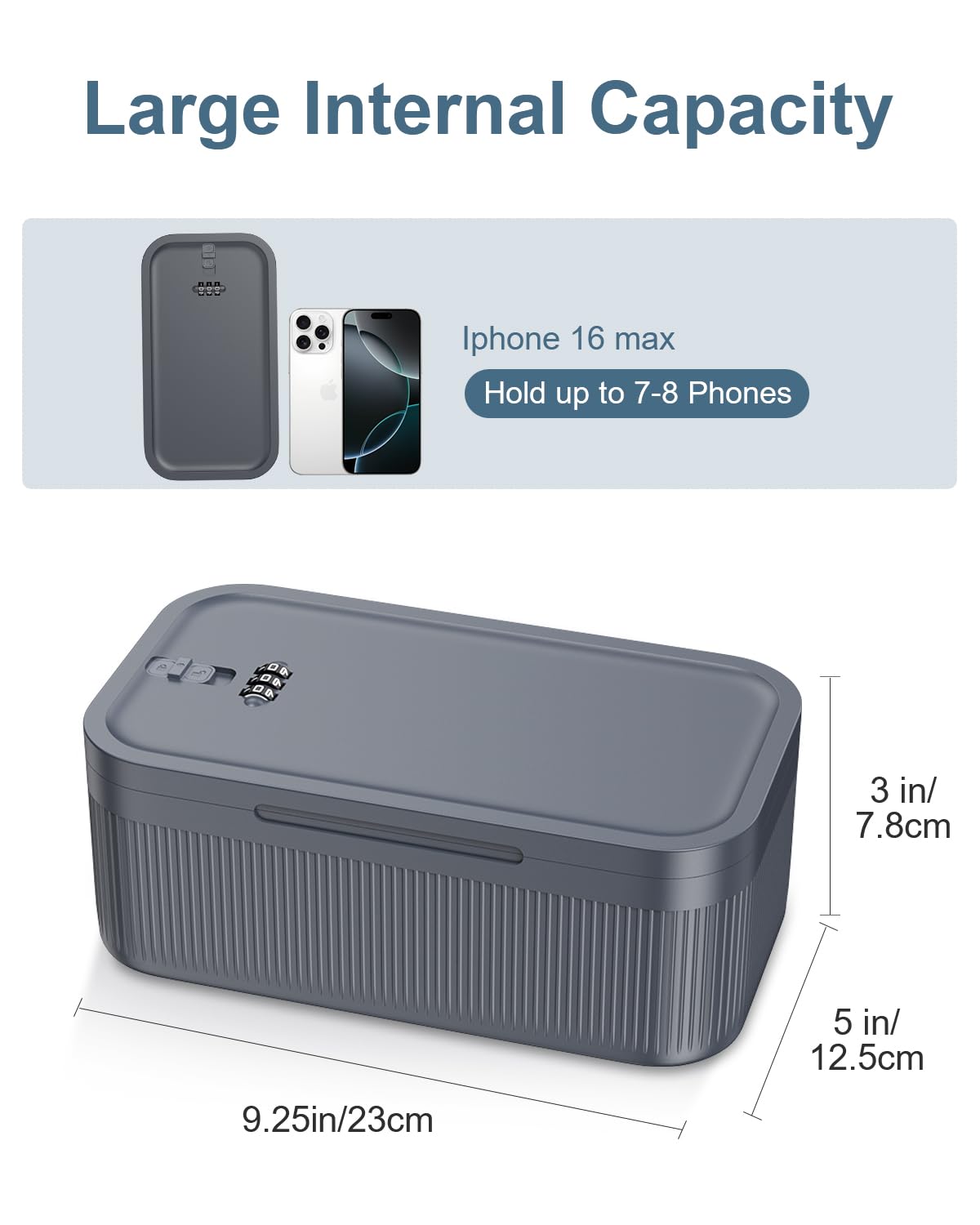 Ankilo Lockable Storage Box with Code, Portable Lock Box Medicine, Grey