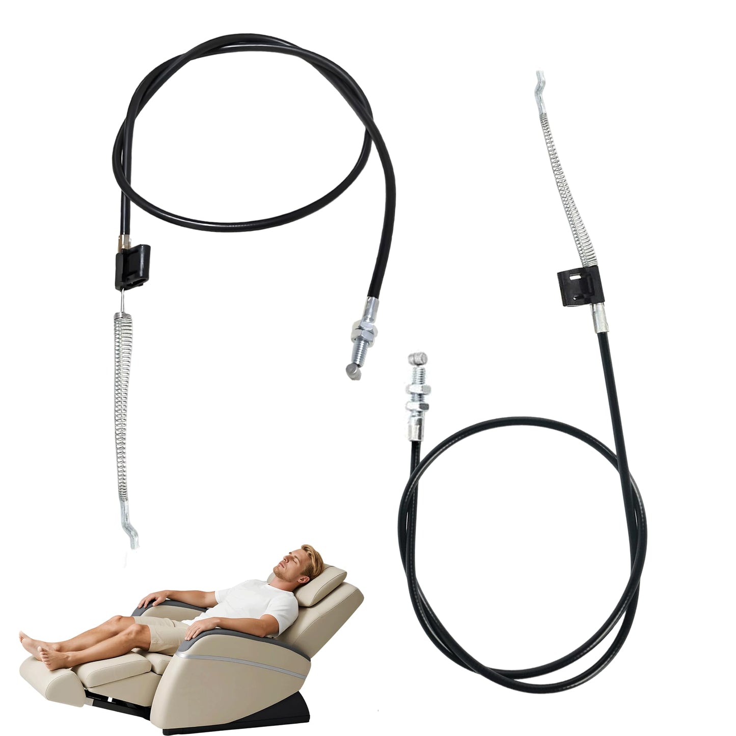 Manyugo 2PCS Recliner Chair Cable Replacement, Black