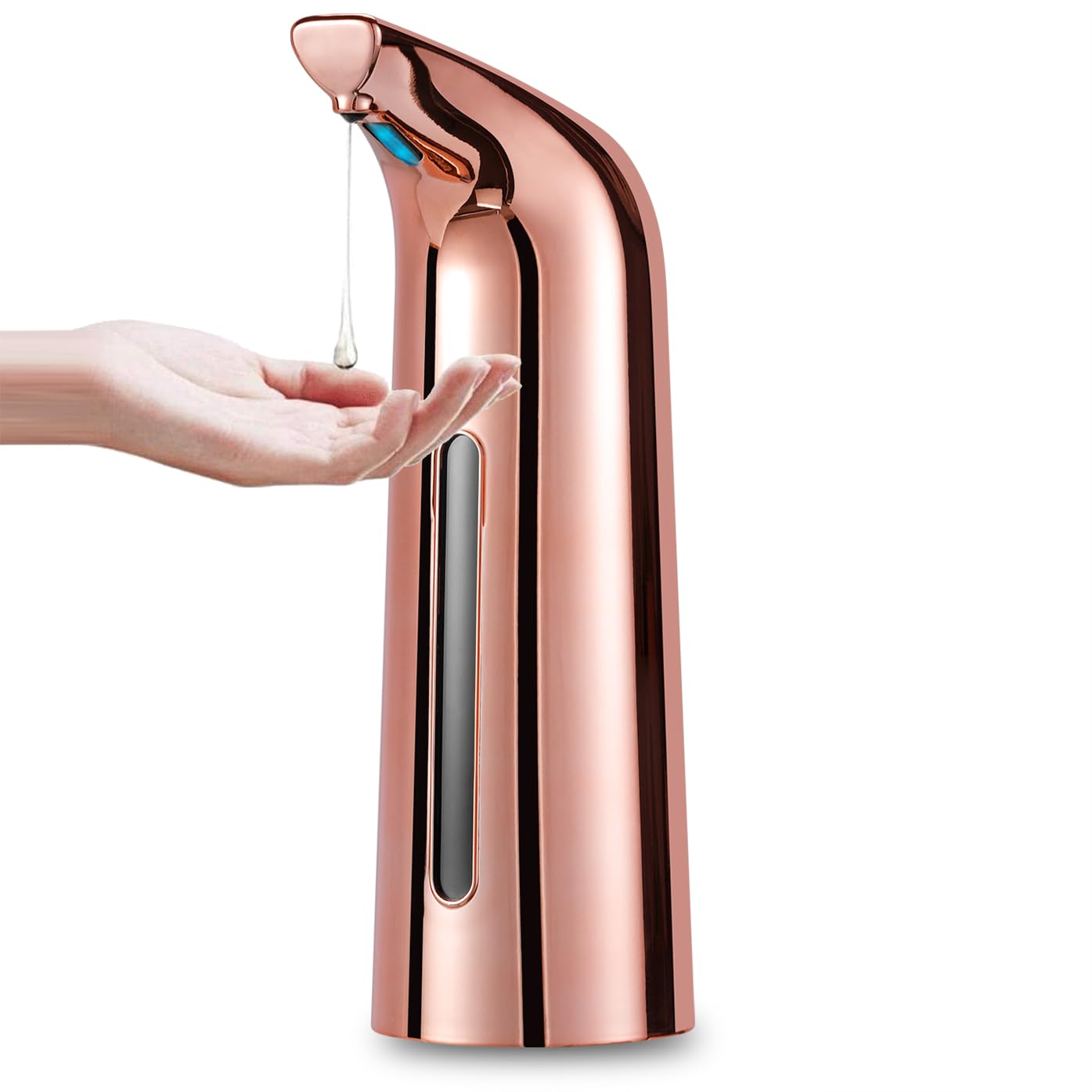 MIFULY Automatic Soap Dispenser, 4 Levels Adjustable, for Kitchen and Bathroom, Touchless with Infrared Motion Sensor, Waterproof, 400ml/14oz Red