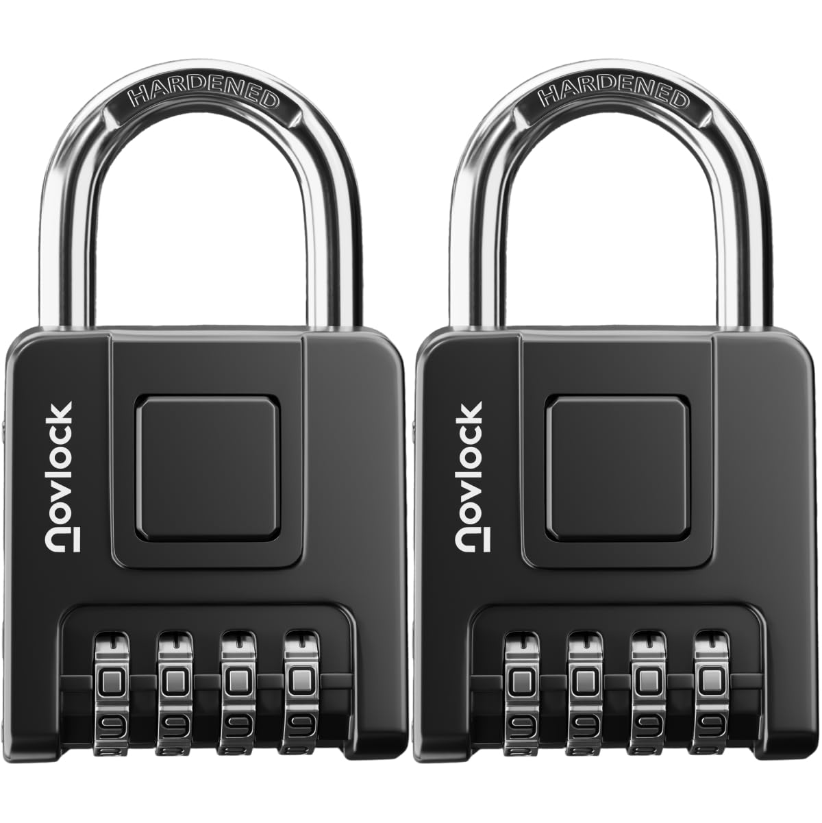 NOVLOCK Combination Padlocks for Outdoor & Indoor ? 2.76" (7cm) Long Shackle ? Weatherproof, Heavy-Duty ? Gates, Fences, Sheds, Lockers, Storage,
