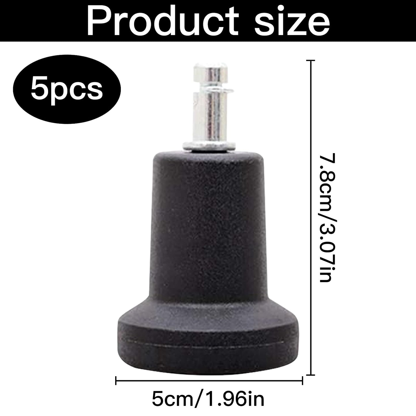 Xrten 5 Pcs Office Chair Gliders, Bell Glides Replacement Office Chair Wheels Stopper Swivel Caster, Plastic Feet Replacements for Castor